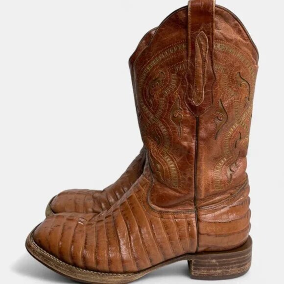 El Herrado Alligator Crocodile Western Cowboy Boots 9.5 - Picture 4 of 13
